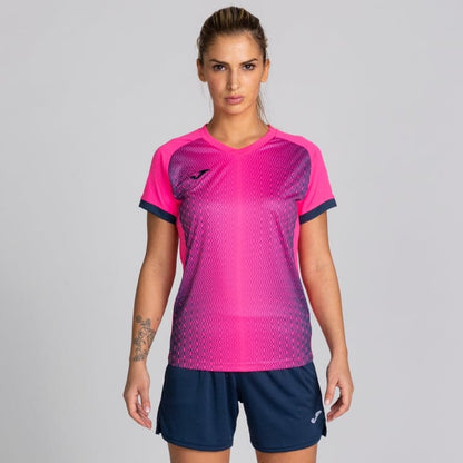 Tricou cu mânecă scurtă SUPERNOVA Roz Fluorescent-Bleumarin