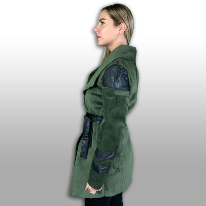 Jacheta moderna de toamna - model DIA - cu insertii de piele ecologica