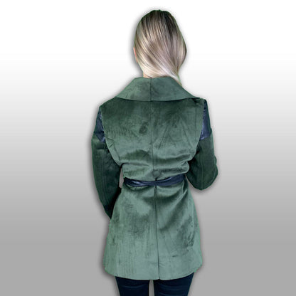 Jacheta moderna de toamna - model DIA - cu insertii de piele ecologica